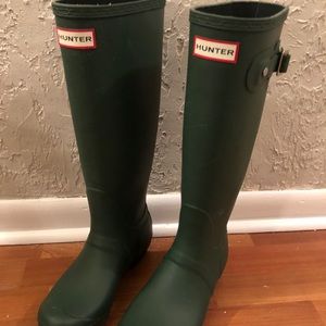 Green Tall Hunter Rain boots